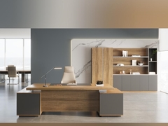 Walnut Color Modern Manager Office Desk Commercial Furniture