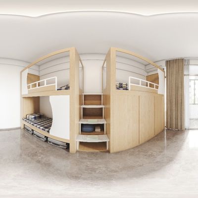 Support customization ISO9001 certified capsule apartment bed, three person seat with three person cabinet, customizable design