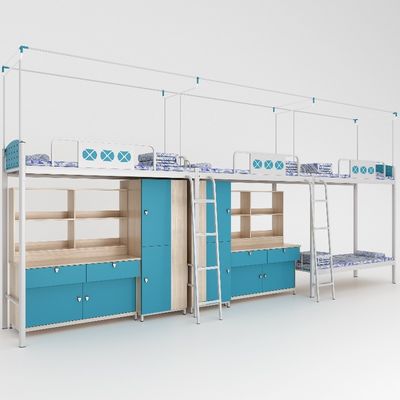 Modern multi-function blue series student apartment bed under the table four