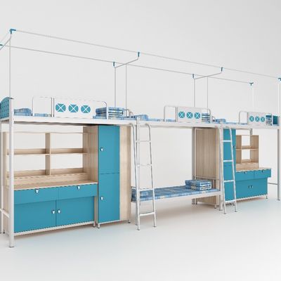 Modern multi-function blue series student apartment bed under the table four