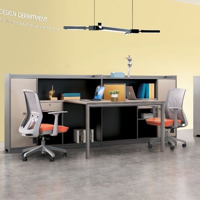Simple and comfortable ergonomic orange-gray double color fabric office chair staff chair
