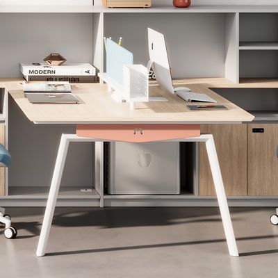 Two-Person Staff Desk Partition Separated With File Cabinet / Password Lock Support customization