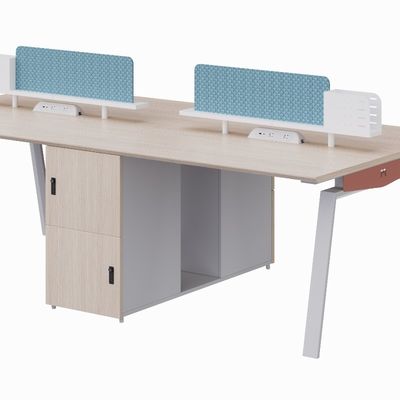Support customization Two-Person / Four-Person Office Desk With File Cabinet With Lock Customizable Size Color