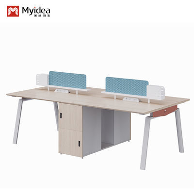 Support customization Two-Person / Four-Person Office Desk With File Cabinet With Lock Customizable Size Color
