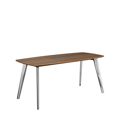 Support customization Modern Design Dark Wood Grain Conference Table With Cold-Rolled Steel Legs Office Furniture for Meeting & Negotiation Rooms
