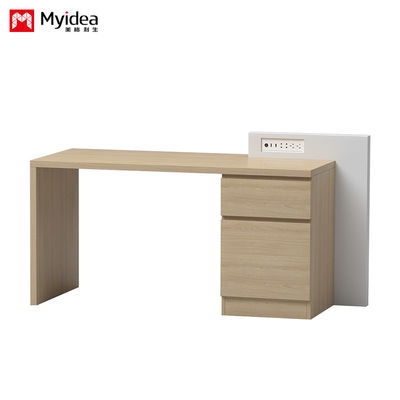 New Custom Wooden Cabinet Table with Side Drawers for Single Occupancy, Office Desk Panel with Socket Workstation