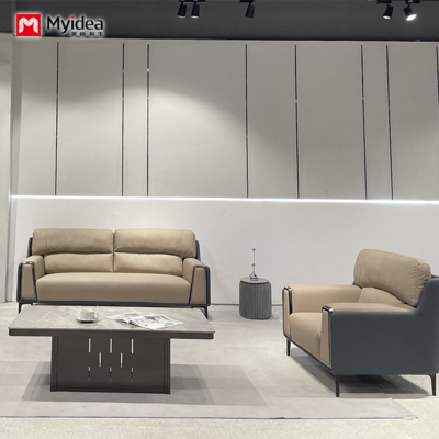 Modern Living Room Fashion Design Leather Sofa Set Luxury Solid Wood Frame Living Room Furniture Office Sofa