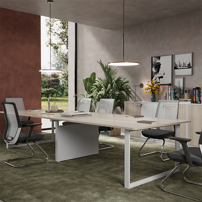 Foshan Source Factory Light Colored Conference Table Large Business Reception Negotiation Table Office Furniture