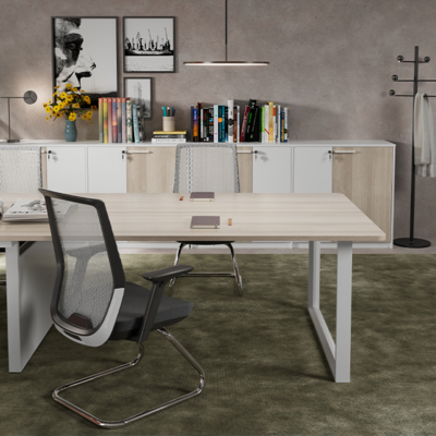 Foshan Source Factory Light Colored Conference Table Large Business Reception Negotiation Table Office Furniture