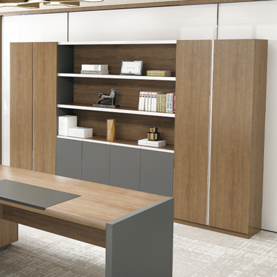 Large Office Back Cabinet With Aluminum Alloy Edging Design, Book Display, Independent Office Back Cabinet