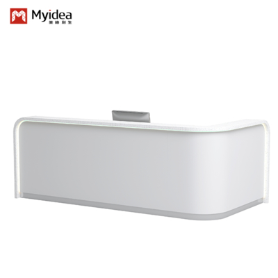 Texture Artificial Stone Countertop Front Desk Company Hotel Reception Desk Service Desk Simple Modern And Stylish Curved Counter