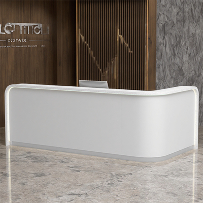 Texture Artificial Stone Countertop Front Desk Company Hotel Reception Desk Service Desk Simple Modern And Stylish Curved Counter