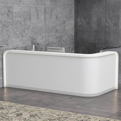 Texture Artificial Stone Countertop Front Desk Company Hotel Reception Desk Service Desk Simple Modern And Stylish Curved Counter