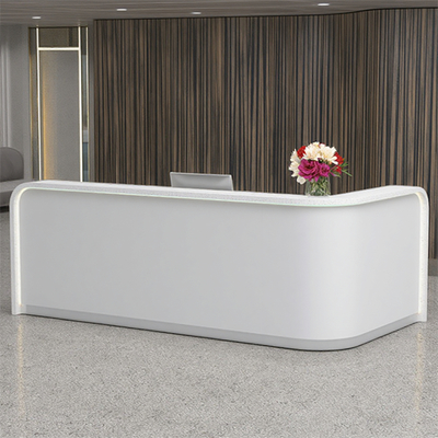 Texture Artificial Stone Countertop Front Desk Company Hotel Reception Desk Service Desk Simple Modern And Stylish Curved Counter