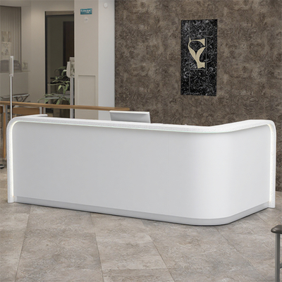 Texture Artificial Stone Countertop Front Desk Company Hotel Reception Desk Service Desk Simple Modern And Stylish Curved Counter