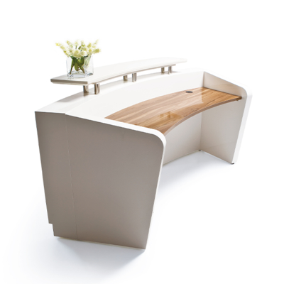 Company Front Desk, Reception Desk, Simple Modern Office Front Desk, Curved Hotel Lobby, Bar Counter, Cash Register
