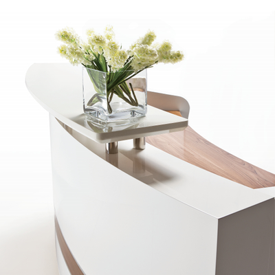 Company Front Desk, Reception Desk, Simple Modern Office Front Desk, Curved Hotel Lobby, Bar Counter, Cash Register
