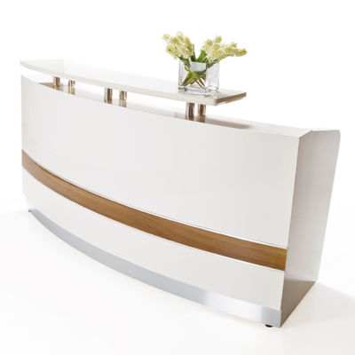 Company Front Desk, Reception Desk, Simple Modern Office Front Desk, Curved Hotel Lobby, Bar Counter, Cash Register