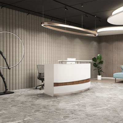 Company Front Desk, Reception Desk, Simple Modern Office Front Desk, Curved Hotel Lobby, Bar Counter, Cash Register