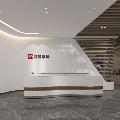Curved baked paint front desk, company bar counter, beauty hospital, dental clinic, circular cashier counter, simple and modern reception desk