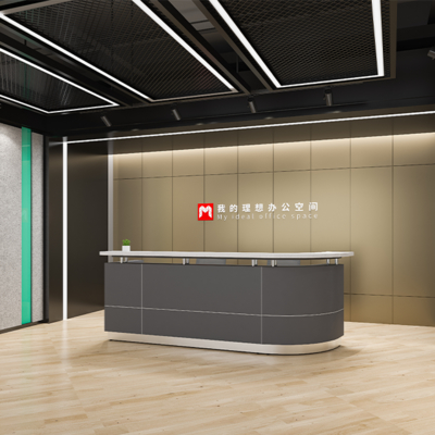 Artificial Stone Countertop, Front Desk Painting Process, Curved Reception Desk, Baking Paint Counter Company