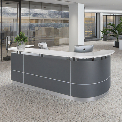 Artificial Stone Countertop, Front Desk Painting Process, Curved Reception Desk, Baking Paint Counter Company