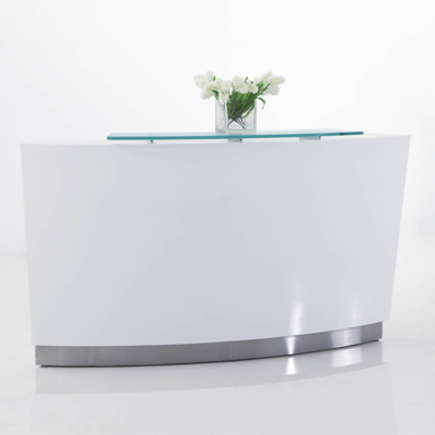 Company front desk, reception desk, bar counter, light luxury, high-end feeling, hotel restaurant, baking paint process, cashier counter