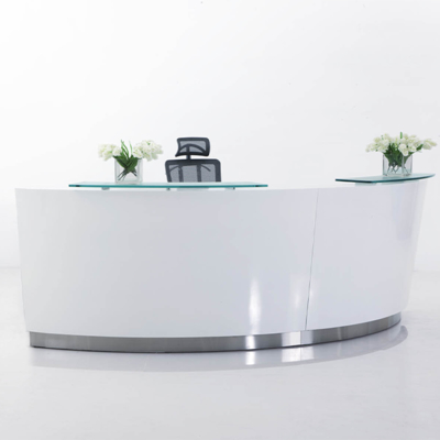 Company front desk, reception desk, bar counter, light luxury, high-end feeling, hotel restaurant, baking paint process, cashier counter
