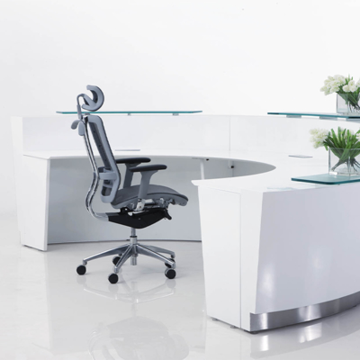 Company front desk, reception desk, bar counter, light luxury, high-end feeling, hotel restaurant, baking paint process, cashier counter