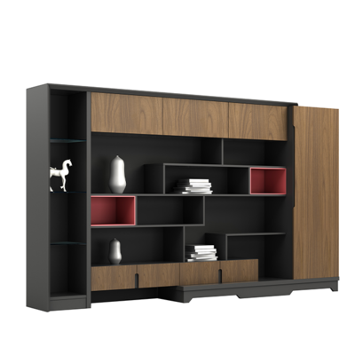 Boss'S Desk, File Cabinet, Data Cabinet, Background Storage, Office, Wooden Modern Office, Archive Bookshelf