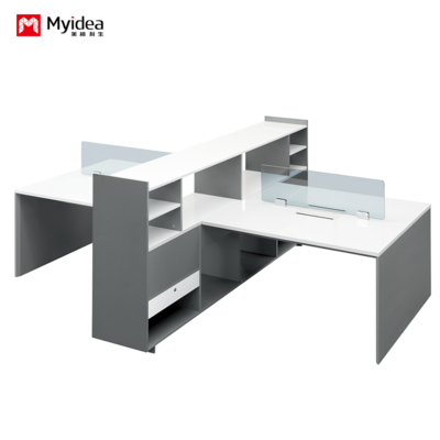 customization large capacity storage desk with cabinet，2-person 4-person office computer desk design，screen partition，staff desk