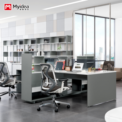 customization large capacity storage desk with cabinet，2-person 4-person office computer desk design，screen partition，staff desk