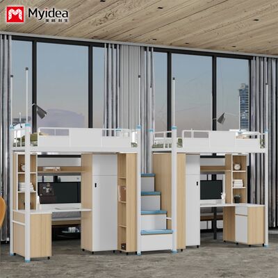 Bed and Table, Large Storage Space, Thickened Countertop, Round Nails,sealed Edges for Storage, Stairs, and High Guardrails