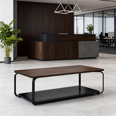 Simple Style Wood Coffee Table and Negotiation Table with Steel Feet and Plates Eco-Friendly Commercial Furniture manufacture