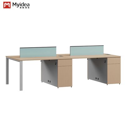 Two Staff Members Facing Each Other, Four Drawer Office Desk, Bright Color Screen, Office Furniture Desk wholesale