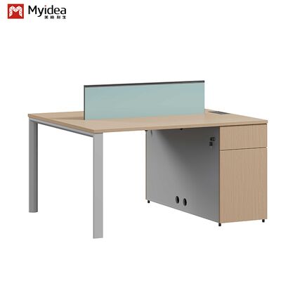 Two Staff Members Facing Each Other, Four Drawer Office Desk, Bright Color Screen, Office Furniture Desk wholesale