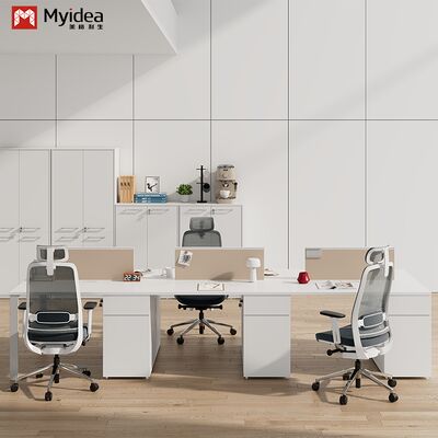 Two Staff Members Facing Each Other, Four Drawer Office Desk, Bright Color Screen, Office Furniture Desk wholesale