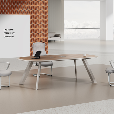 Buy PVC Vinyl Laminated Round Edge Conference Table – Glossy Painted Surface for Office Meeting Rooms online manufacture