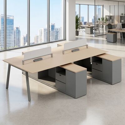 Buy Foshan Furniture Opposing 2-Seat Workstation Figure-8 Metal Legs, Pre Installed Power Socket, Durable Staff Desk for Office Cubicles online manufacture