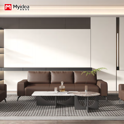 Buy High-Density Foam Leather Office Sofa, Modern Reception Couch, Heavy-Duty Waiting Area Lounge Chair, Durable Pu Leather Lobby Seating for Home, Office, or Business online manufacture