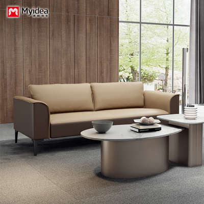 Buy Office Modern Reception Sofa Aluminum Alloy Steel Foot Support Leather Sofa High-density Sponge Negotiation Reception online manufacture
