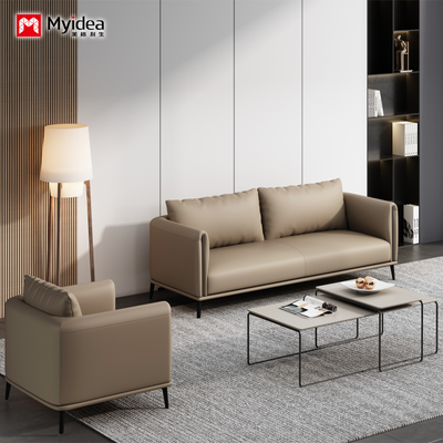 Buy Modern Office Sofa, Modern Reception, Business Reception, Negotiation, Leisure Area, Leather Sofa, Coffee Table Combination online manufacture