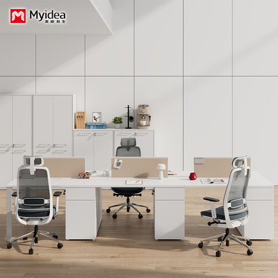 Buy Modern Wooden Workstation Desks with Storage Space Facing Each Other Freestanding Design Easy Assembly online manufacture