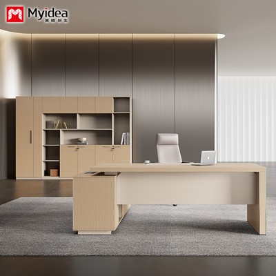 Buy Light Colored Supervisor Desk, Single Person Writing Desk with Main Desk, Computer Desk online manufacture