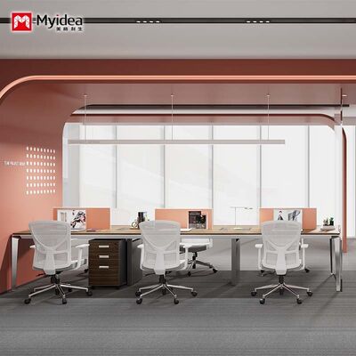 Buy Commercial-Grade Face-to-Face Workstation with Steel Frame, Integrated Cable Channels, and Desk Divider – Perfect for Corporate Team Spaces. online manufacture