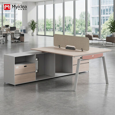 Buy Plug-and-Work Opposing Workstation with Integrated Electrical Sockets, Fabric Divider, and Heavy-Duty Steel Legs – Perfect for Team Offices. online manufacture