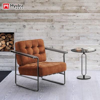 Buy Luxury Single-Seat Leisure Leather Sofa for Manager’s Office – Crafted with Soft Yet Tough Premium Leather, High-Density Rebound Foam Padding for Lasting Comfort, and Durable Carbon Steel Legs online manufacture