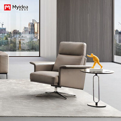 Buy Executive Single-Seat Leather Lounge Sofa with High-Density Rebound Foam and Aluminum Alloy Legs – Available in Multiple Color Options online manufacture
