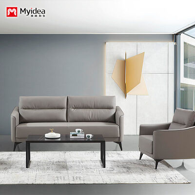 Buy Commercial Reception Sofa for Office Lobby, Premium Leather Surface, High-Density Foam Cushion, Fine Stitch Detailing for a Professional Look online manufacture