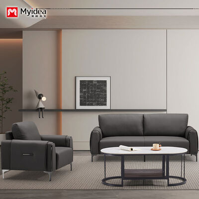 Buy Office Reception Sofa with Premium Leather, High-Density Foam Padding, and Fine Stitching online manufacture